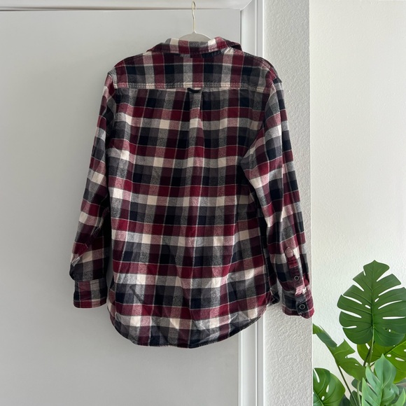 Red Black Flannel Jacket Western Cozy Soft Country Style Long Sleeve Button Down - Picture 2 of 8